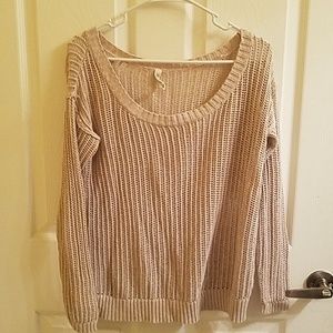 Aeropostale tan knitted pull over size medium
